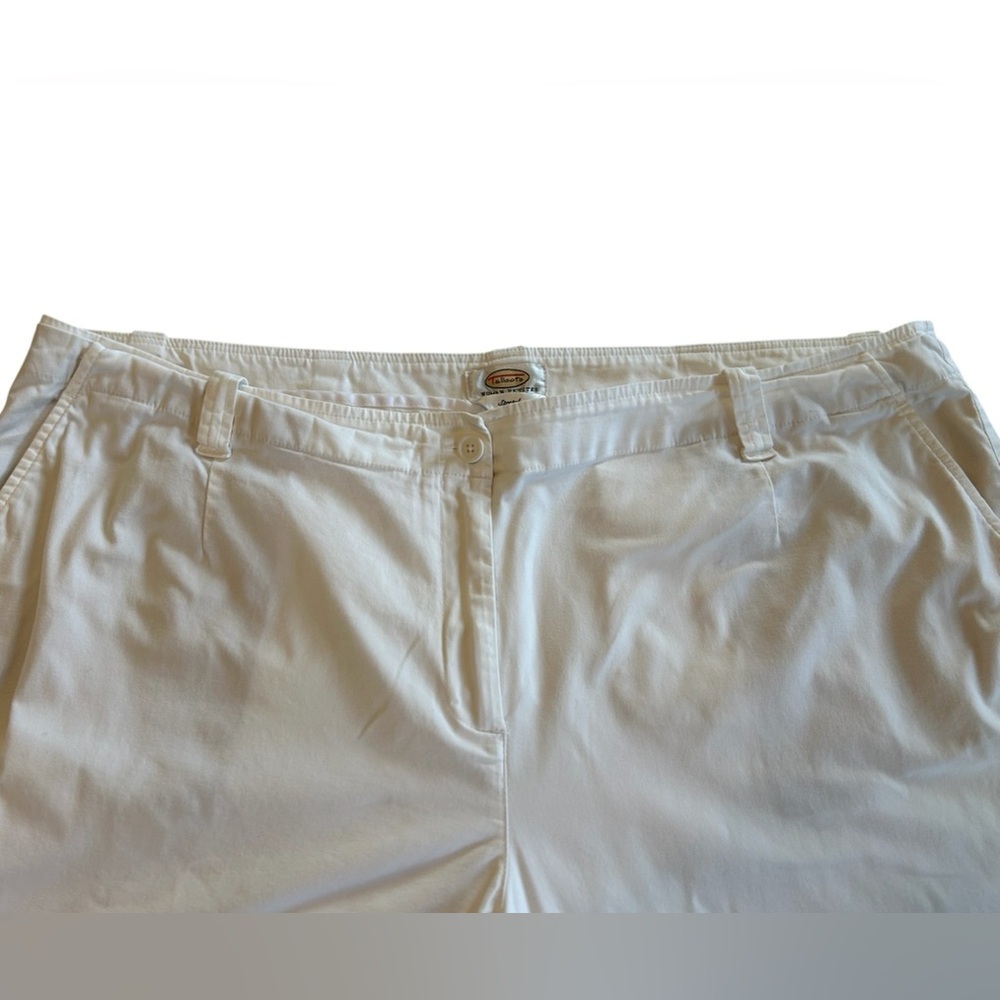 Talbots Womens White Chino Wide Leg Pants Slash Pockets Stretch 22WP 22 x 27 EUC - Picture 3 of 10